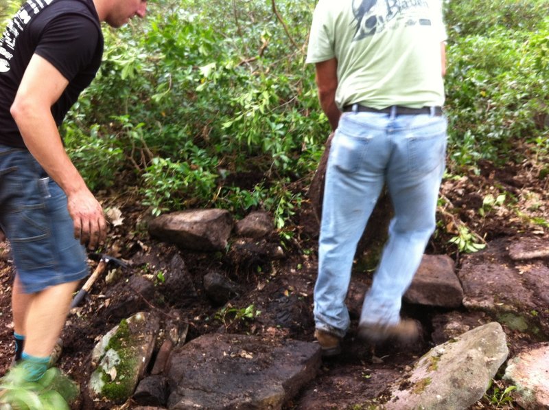 SMCC volunteers armoring the new switchbacks