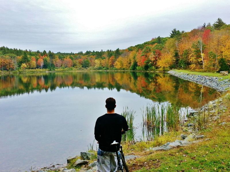 Fall colors at Boston Lot Lake Hanover NH