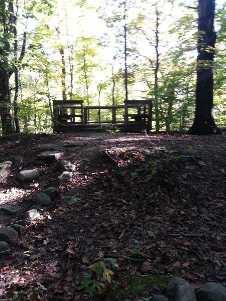 Overlook. turn left to go towards  the bridge and Browns Farm. Turn right heading onto private land and the majority of the trails.