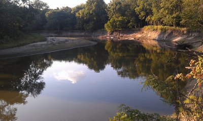 View of the river bend at the pipeline viewpoint