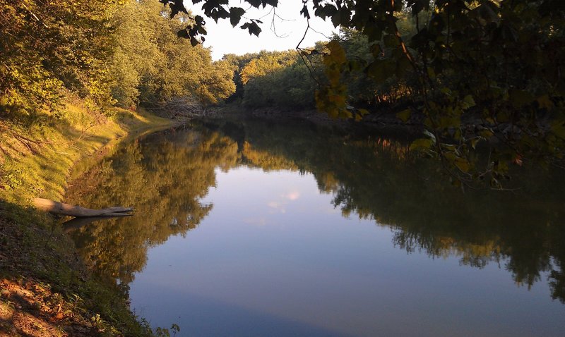 View of Sangamon River from railroad bridge Viewpoint