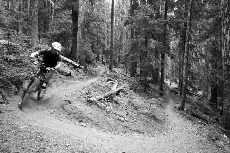 Ripping up the first of many switchbacks along the Ranger Creek Trail.