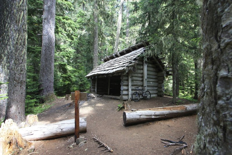 Taking a short rest at the Ranger Creek Shelter.