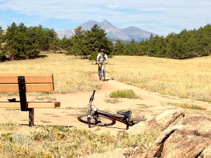 Great views of Twin Sisters and Longs Peak from the top of the Nelson Loop