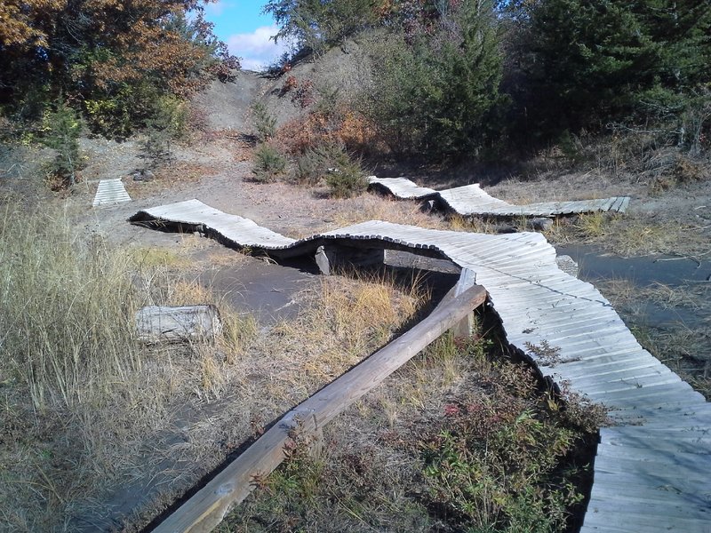 Wooden technical skills area near the end of Coal Miner's Daughter.