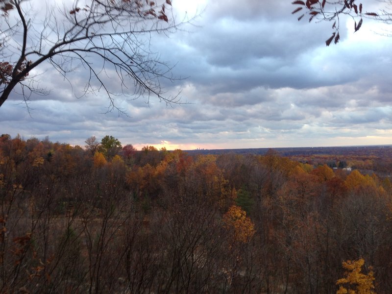 Look to the right of the sunset and you can see Cleveland's skyline. This is a very popular sunset location.