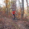 Taylor Davis zooming down the Power Line Trail (fall 2010)