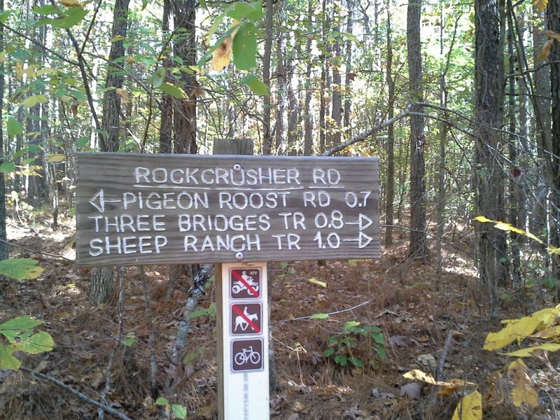 Signage at the Rockcrusher Rd and Lost Cemetery Trailhead
