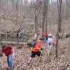 The Eagle Scout and other Boy Scouts building a reroute on the western end of the 3 Bridges Trail