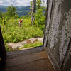 Looking out from the cabin into mountain biking bliss in the Greens.