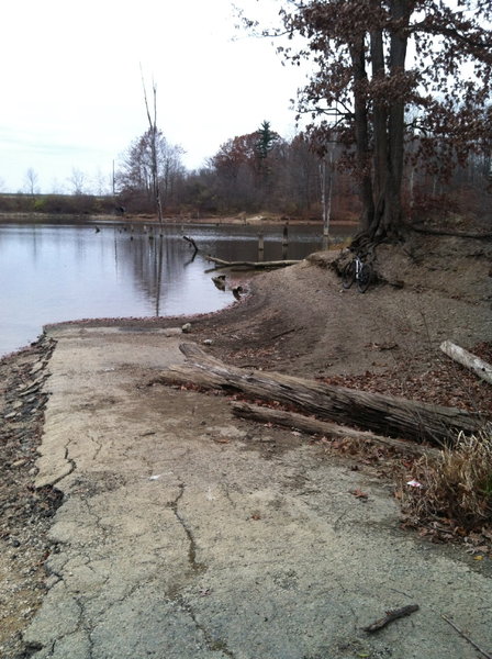 Old country road that goes into the lake after they damed it.