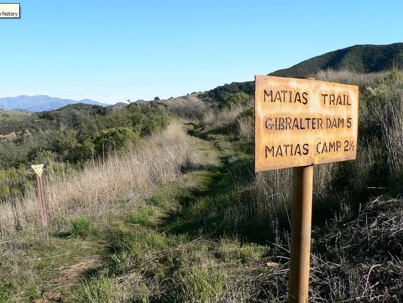 The beginning of the Matias Potrero Trail from the Arroyo Burro Road.