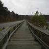 Boardwalk along Choctaw Lake Dam on the Lake Side Trail