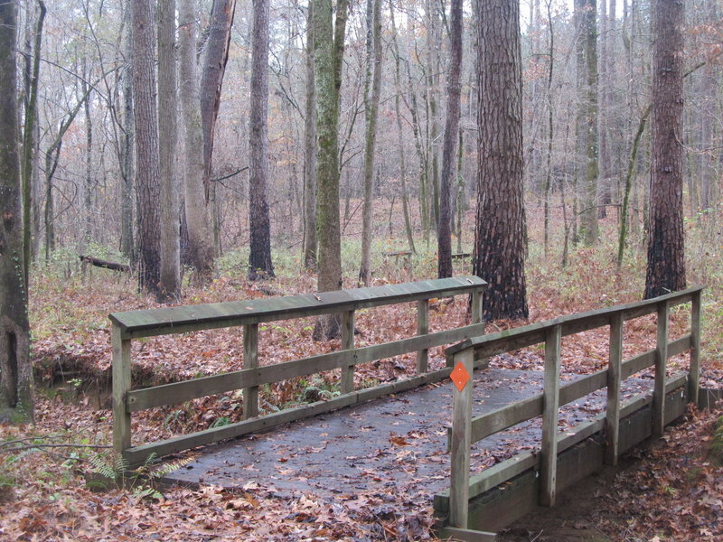 The double bridges along the backwater of the Choctaw Lake