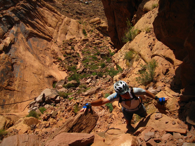 The gnarly Jacob's Ladder hike-a-bike.