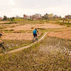 Following footpaths near Bhaktapur