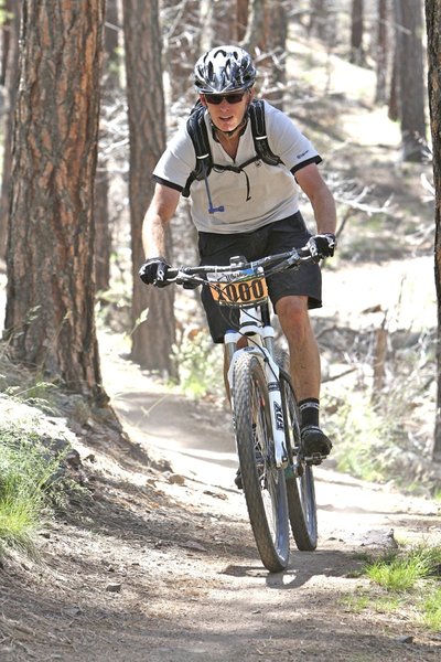 Jeff on the last part of singletrack