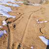 Example of fine and steep silty trail. Once up higher on the basalt the tread changes to basalt sand, gravel, and baby heads.