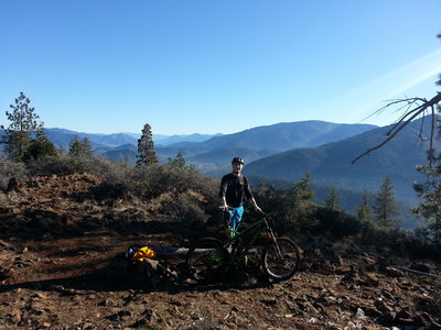 Adrian atop the summit, enjoying the view