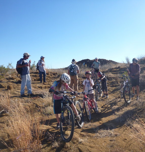 First ride on the new trail with the local kids.