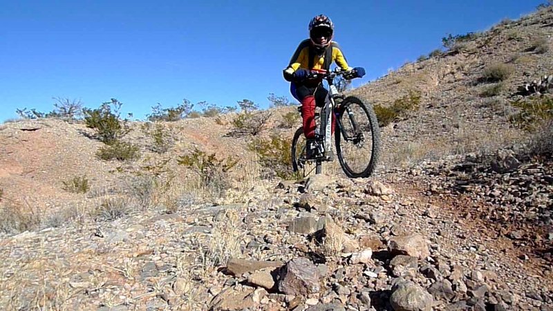 Descending into an arroyo