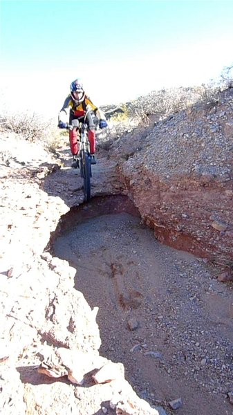 Drop of 18 inches in the arroyo is a nice practice spot with a soft landing