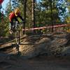 Soaring above the rocks during a practice run for the All Gravity Series race.