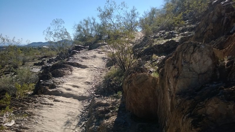 After navigating through a rock obstacle, you are rewarded with a nice downhill rock ramp.