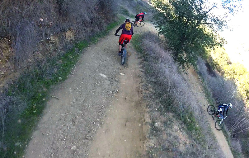 A shaded switchback in the hot sun.