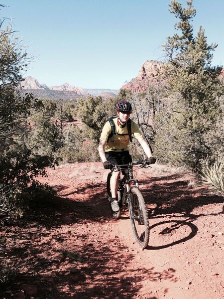 Mike enjoying the easy Bail Trail