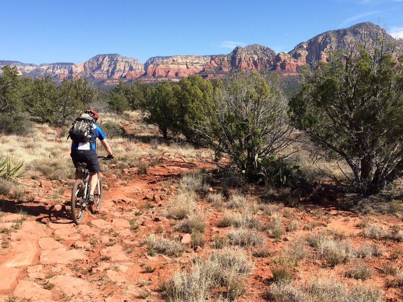 Natural rock plate trail armoring.