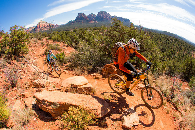 Mescal Trail approaching its namesake butte.