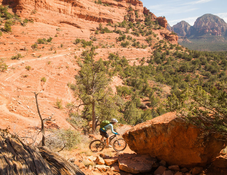 The slickrock singletrack is endless on Mescal