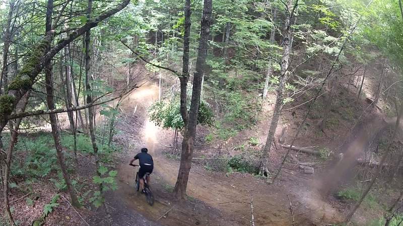 Looking down on Sidewinder trail. @ Kingdom trails.