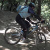 Rocky switchback on the upper singletrack, Long Ridge Trail