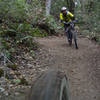 Flow switchback on the upper singletrack, Long Ridge Trail.