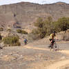 Cruising up the mellow, twisty, desert climb.