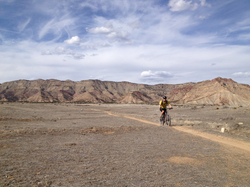 Lower Chutes & Ladders is gentle and straight as it nears the bottom of the trail system.