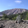 Along the trail, Bear Mountain in background.