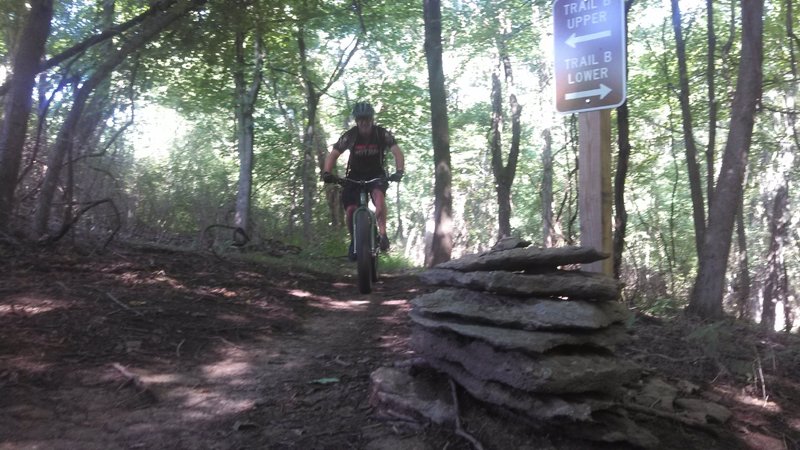 Paul at the cairn at the B split