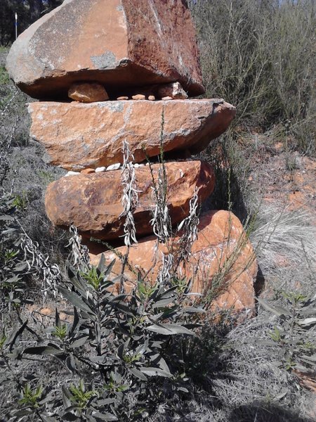 Big Easter Island style rock gods keeping an eye on the trail