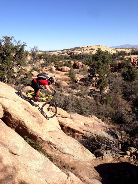 Oryan riding a rock slab