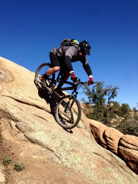 Mike riding a rock slab