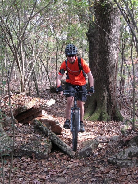 Taylor hitting the concrete on the Death by Concrete Trail