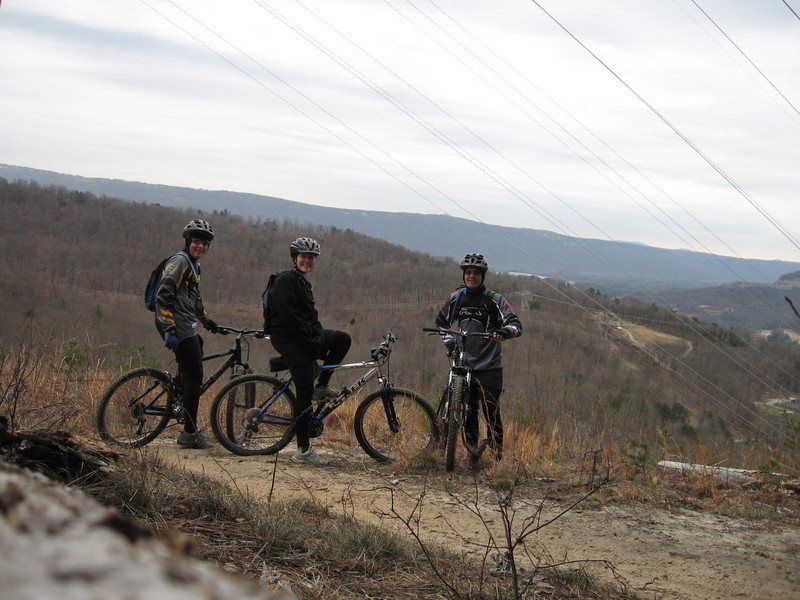 Samantha, Taylor and I under the power lines along the Raccoon Mtn Trail System March 2009