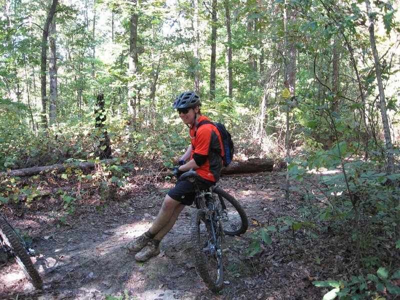 Taking a break along the North Trail and C Connector Trailhead