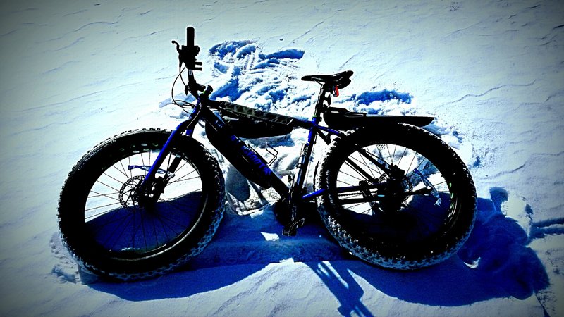 The impression left after a crash on a snowy trail near Pemberton Historical Park.