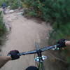 Starting climb up rockgarden section between the new pines.