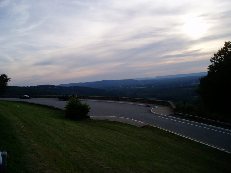 Route 80 East scenic overlook accessible via unmarked trails off Deer Path Trail.