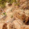 Plenty of pink granite around you and under the wheels on North Backbone.